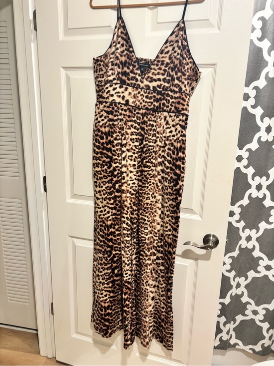 INC International Concepts Pants - INC International Concepts Leopard Jumpsuit in Brown and Black XXL